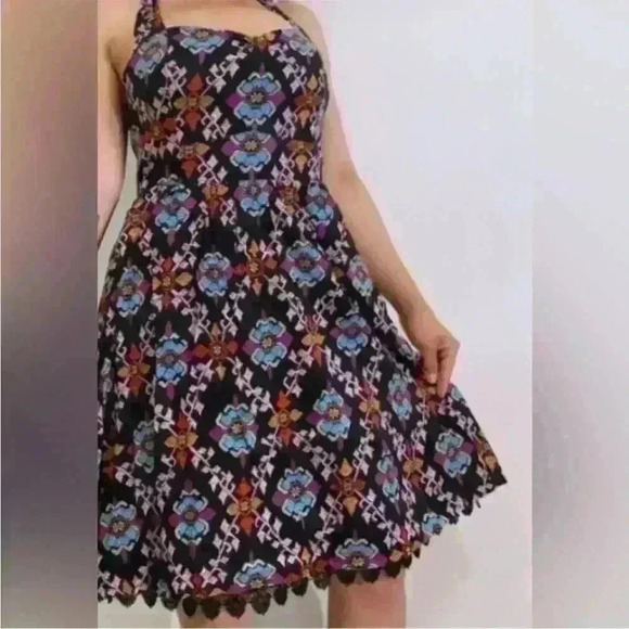 Anthropologie Dresses & Skirts - Anthropologie Edme & Esyllte Primula Black Floral Halter Dress Size 2 Small